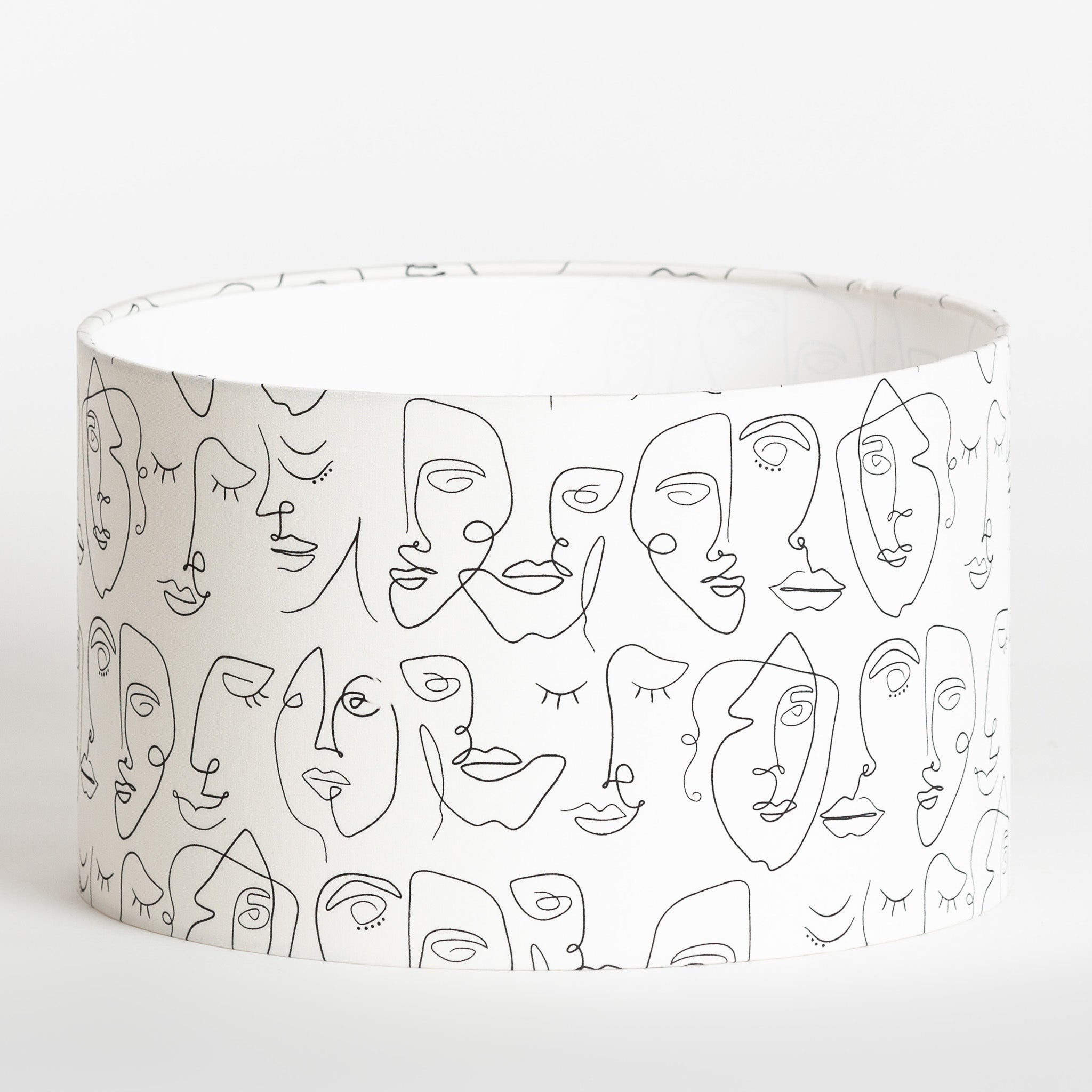 Abat-jour En Tissu Blanc Moderne - Bord Festonné - 25x17 Cm - Pour Lampe De Bureau, Chevet, Mural - Style Rustique