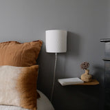 Applique murale demi lune en plumetis de coton Blanc cassé