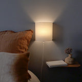 Applique murale demi lune en plumetis de coton Blanc cassé