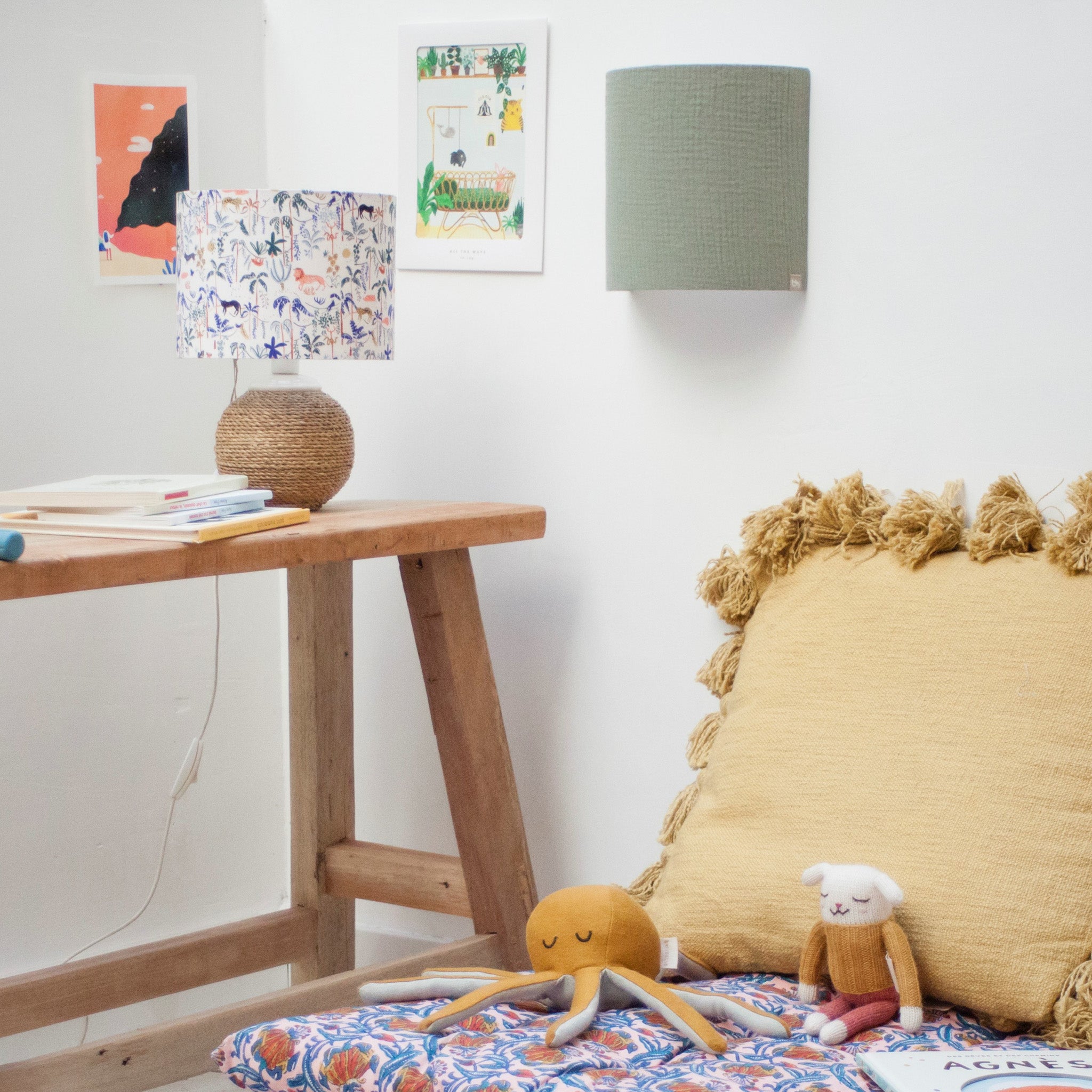 Applique Gaze argile et abat-jour Wild