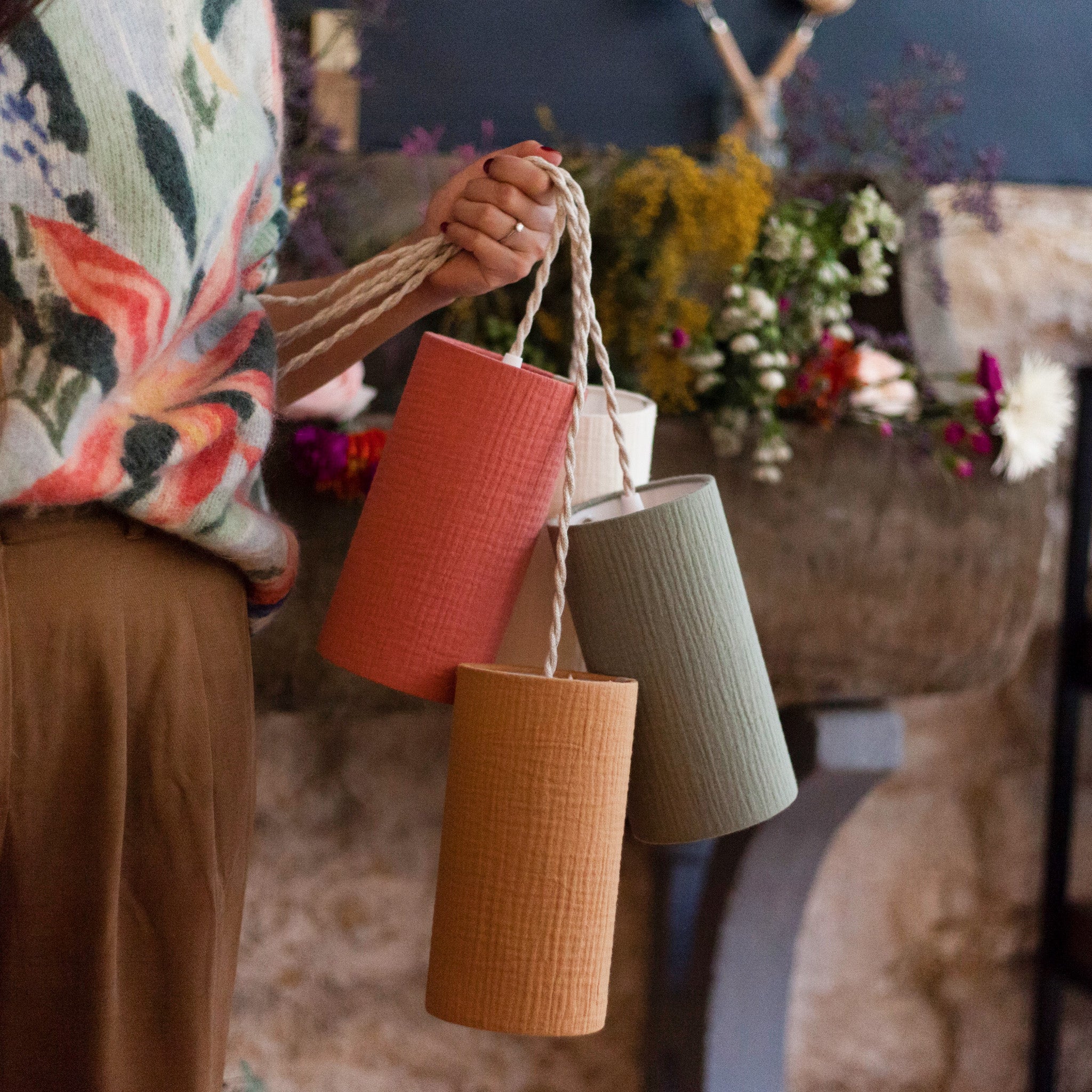 Baladeuses en gaze de coton gaufrée