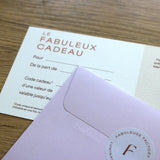 Carte cadeau imprimée