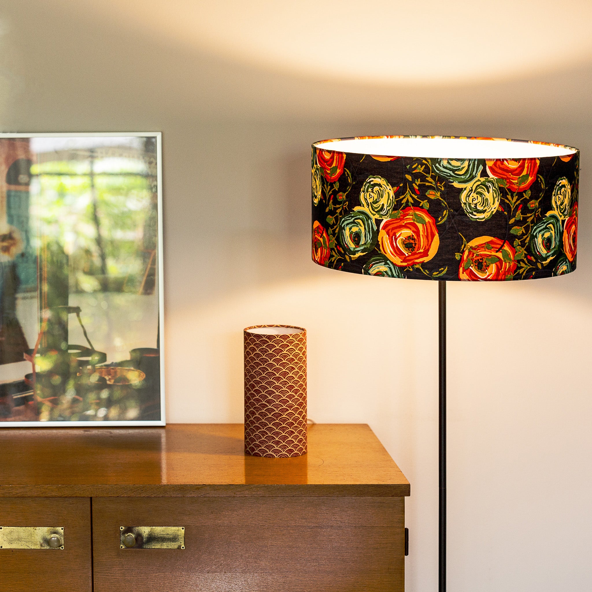 Abat-jour En Tissu Pour Lampe De Table Ou Lampadaire - Tambour Ovale 25x18 Cm, Couleur Dorée, Décoration D'intérieur