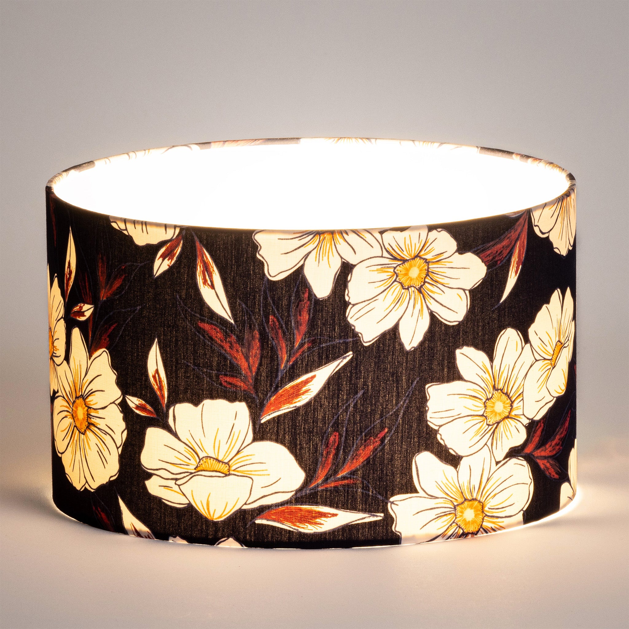 FANSU Abat-Jour Tambour Vintage En Rotin - 30x20cm Motif Fleur Pour Lampe De Table Ou Plafonnier