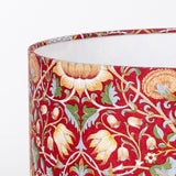 Abat-jour / suspension cylindrique tissu W. Morris Lodden rouge