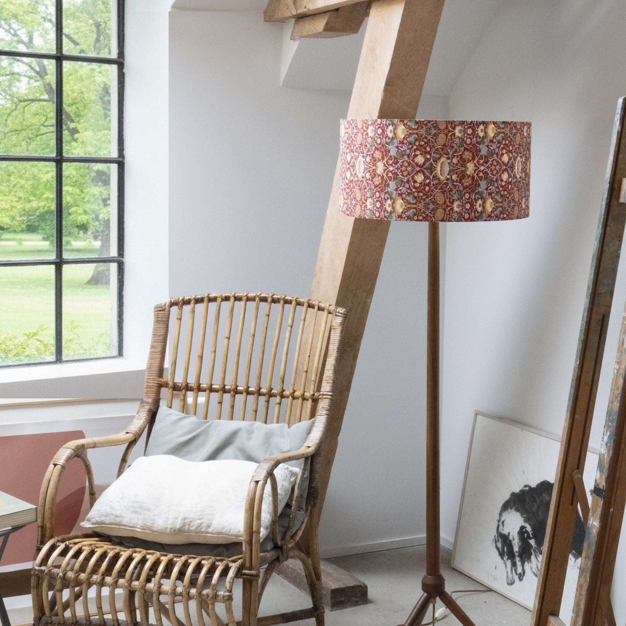 Abat-jour W. Morris Lodden rouge D45 cm