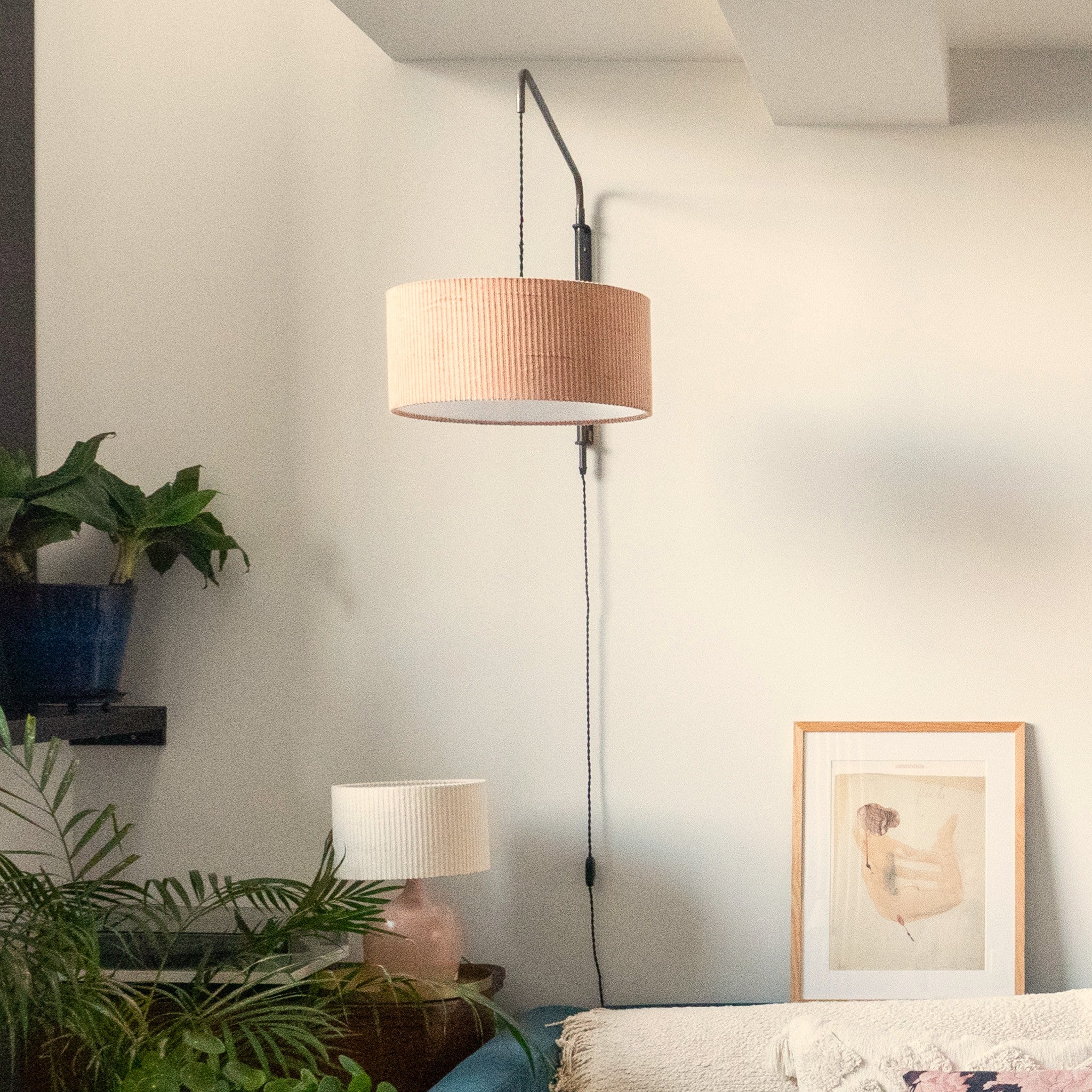 Abat-jour En Tissu Lin Moderne - Taille 15x14x11 Cm, Douille E14, Pour Lampe De Table Ou Suspension