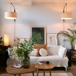 Suspensions Sunray Wide ochre D40 cm avec lampe tube L