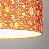 Abat-jour / suspension cylindrique tissu W. Morris Lodden rouge