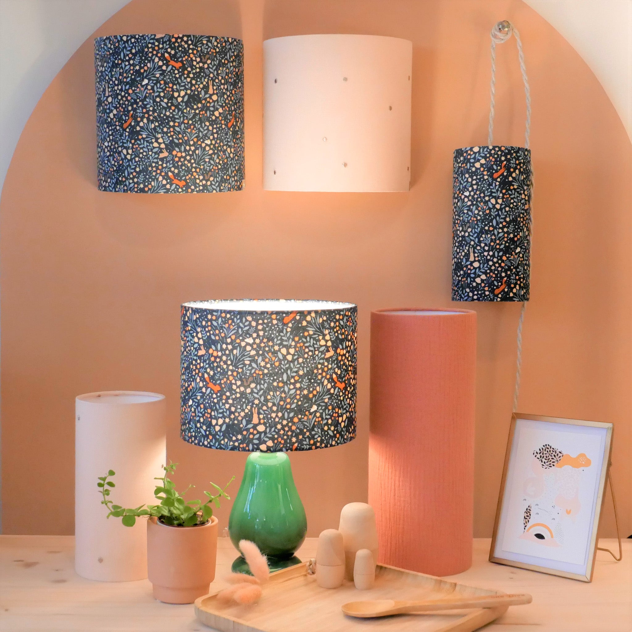 Gamme Promenons-nous avec lampes Stardust powder et Gaze marsala