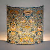 Applique murale demi lune tissu W. Morris Lodden bleu gris