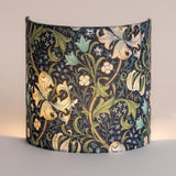 Applique murale demi lune tissu W. Morris Golden navy