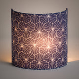 Applique murale demi lune tissu Pépite indigo