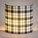 Applique murale demi lune tissu Tartan intense