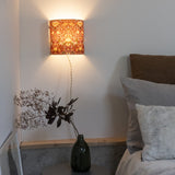 Applique murale demi lune tissu W. Morris Lodden rouge