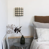 Applique murale demi lune tissu Tartan intense