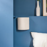 Applique murale demi lune tissu Velours côtelé Off-White