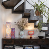 Lampe tube à poser tissu W. Morris Blackthorn rose