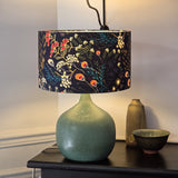 Lampe Terra Turquoise avec abat-jour Symphonie navy D25 cm