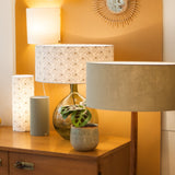Lampe Gaze argile S et lampe Pollen M avec abat-jours