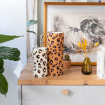 Lampe M Gaze Léo caramel et lampe S Gaze Léo écru
