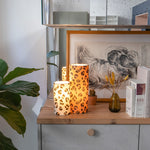 Lampe M Gaze Léo caramel et lampe S Gaze Léo écru