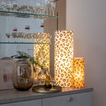 Lampe M Gaze Léo caramel et lampe XXL Gaze Léo écru