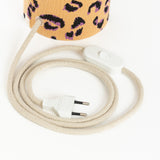 Lampe tube à poser en gaze de coton Léo caramel