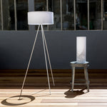 Lampe Pivoine gris L et abat-jour Poudre gris D40 cm