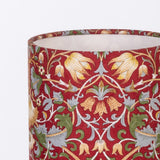 Lampe tube à poser tissu W. Morris Lodden rouge