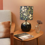 Pied Terra Black avec abat-jour Golden Lily navy D20 cm HAUT