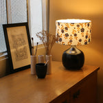 Lampe Terra Black avec abat-jour Billie blanc D25 cm