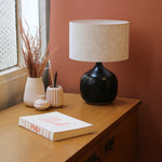 Lampe Terra Black avec abat-jour Sésame D25 cm