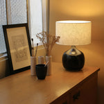 Lampe Terra Black avec abat-jour Sésame D25 cm