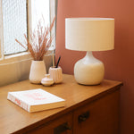 Lampe Terra Off-White avec abat-jour Gaze écru D25 cm
