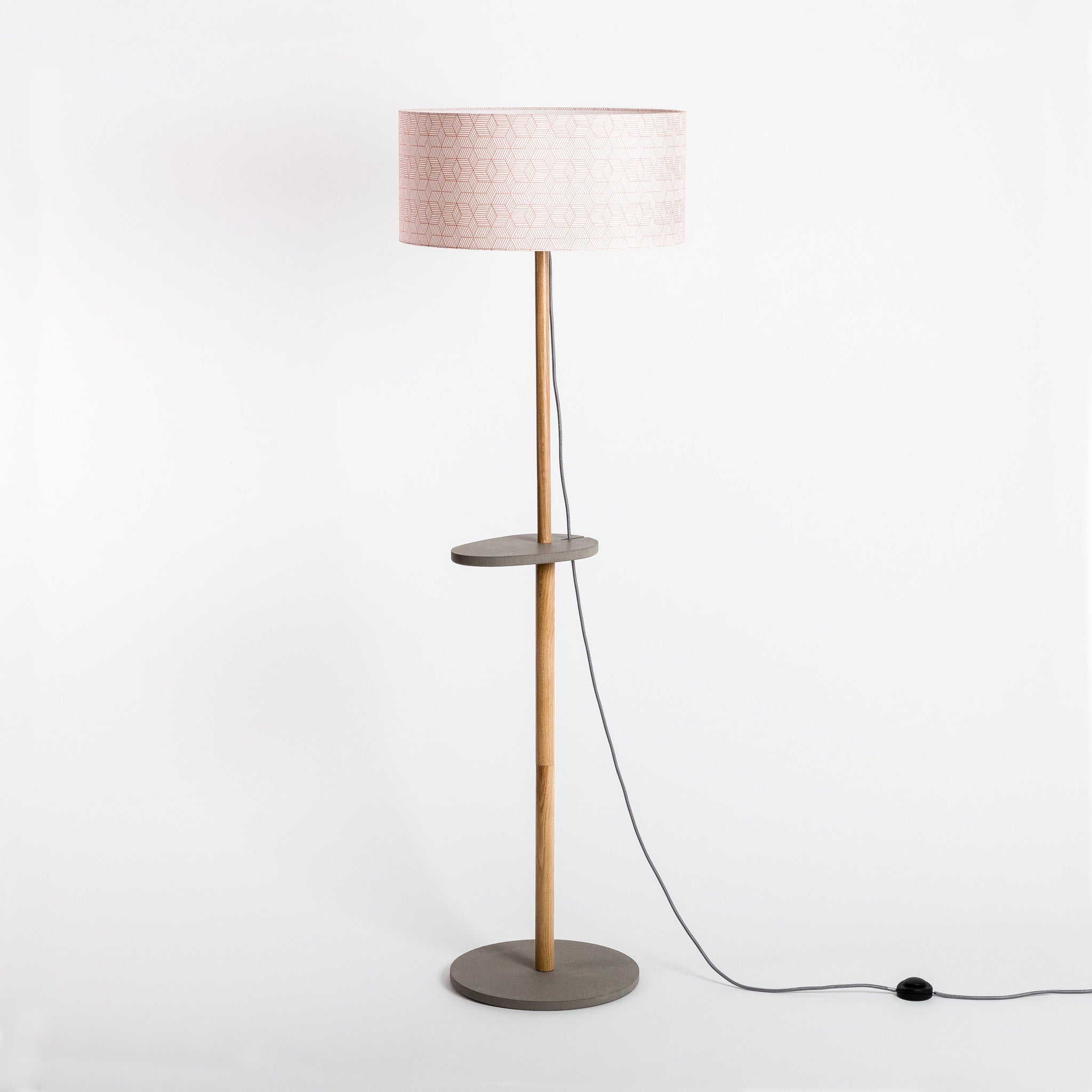 Lampadaire Eos avec abat-jour Cinetic corail D50 cm