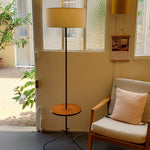 Lampadaire à tablette avec abat-jour Gaze écru D40 cm